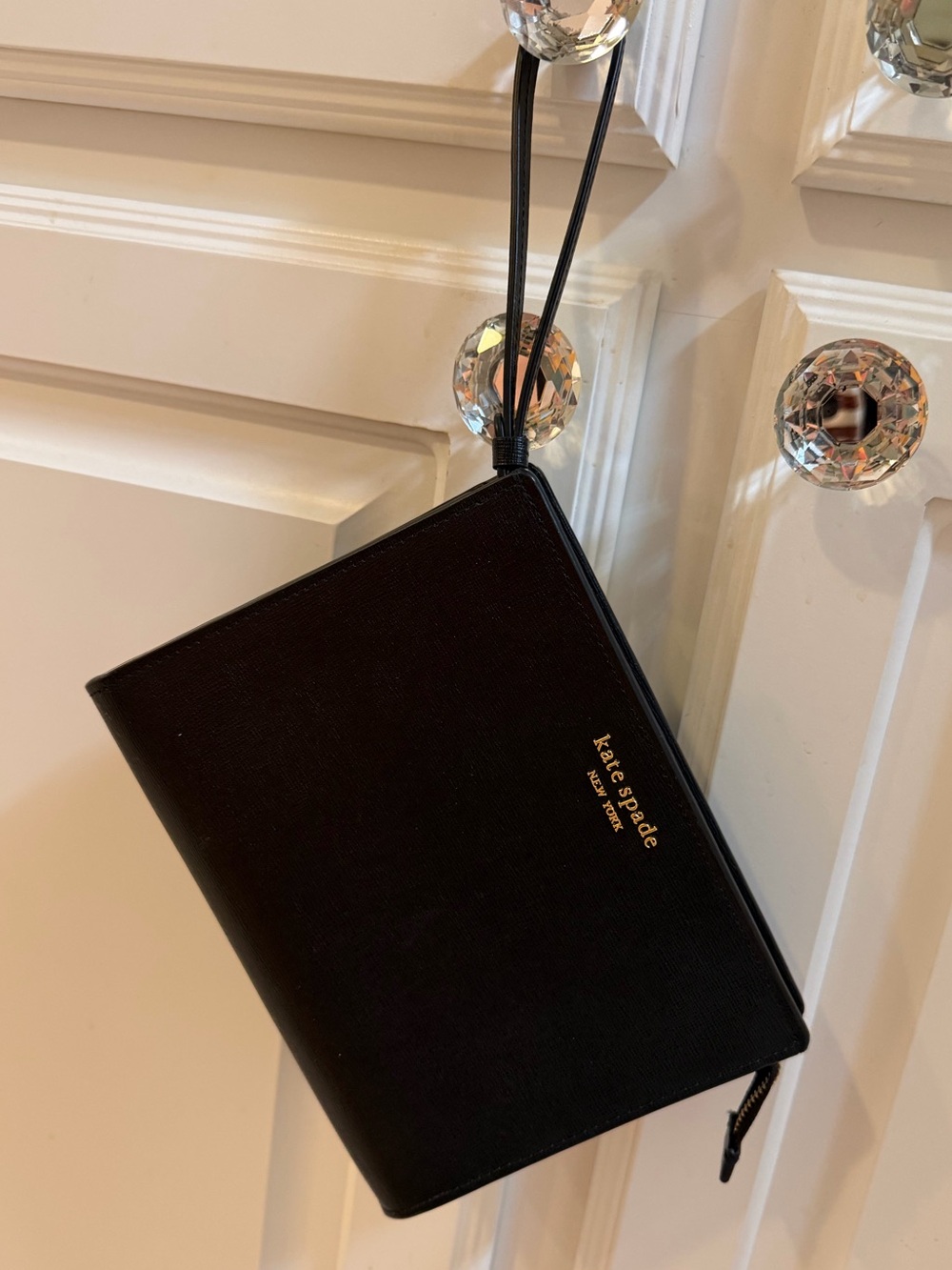 kate spade Black Saffiano Leather Wristlet